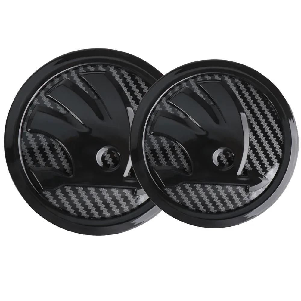 Car Sticker 2025 New 2pcs 80/90/100mm Car Front Hood Badge Rear Trunk Emblem Sticker for Skoda Rapid Fabia Octavia 2 A7 Yeti Sup