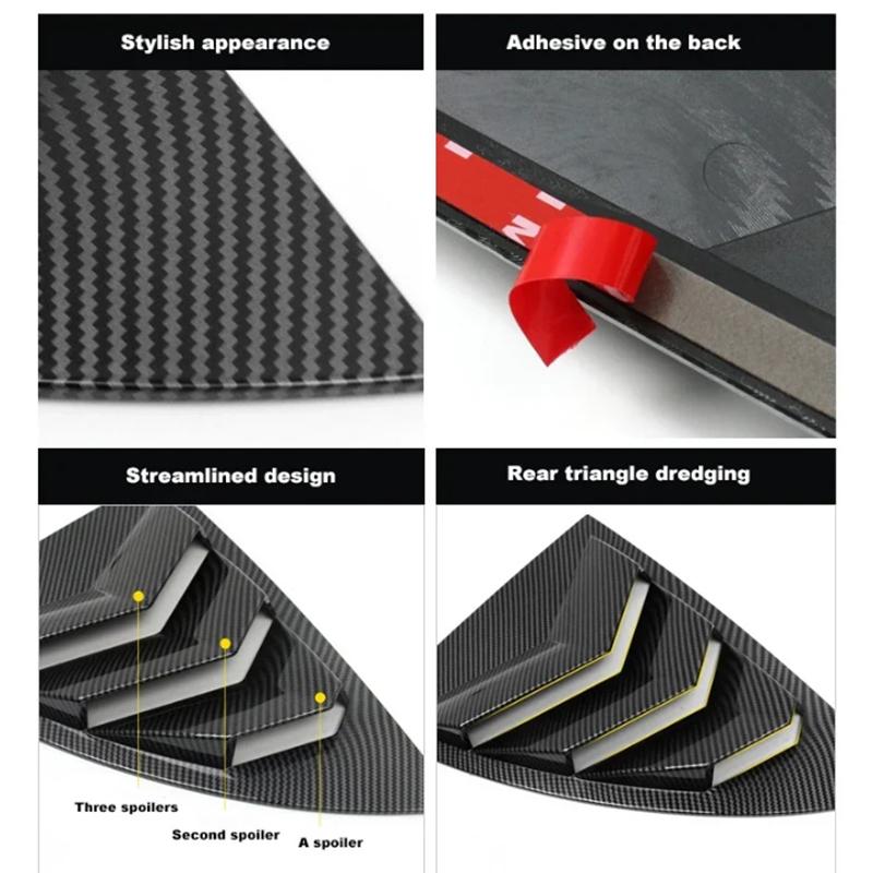 Heckscheibenabdeckung für Auto, für Tesla Model Y 2021, ABS-Kohlefaser-Aufkleber, Fensterladenabdeckung, Deflektor, modifiziertes Zubehör