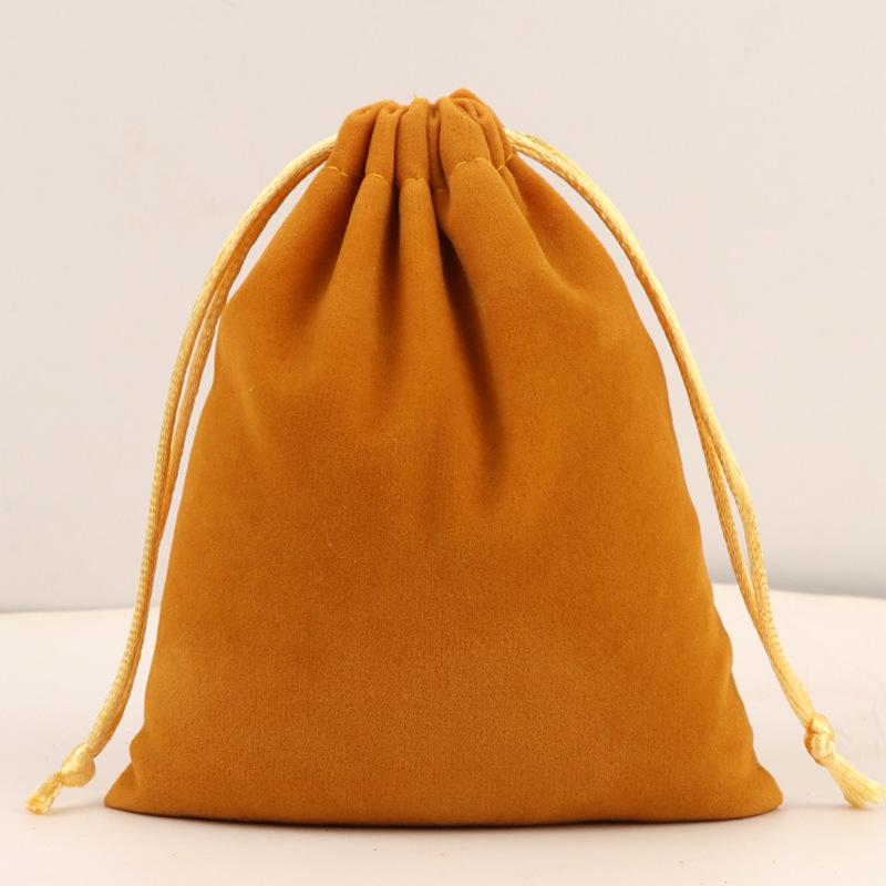 Velvet Drawstring Pouch with Gold Trim - Custom Jewelry Gift Bag