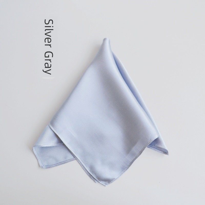 

Silk 100% Mulberry Silk Handkerchief Men Suit Pocket Square Women s Face Washing Beauty Towel Sweat Wiping Baby Saliva Towel About 29m of Silver Ash