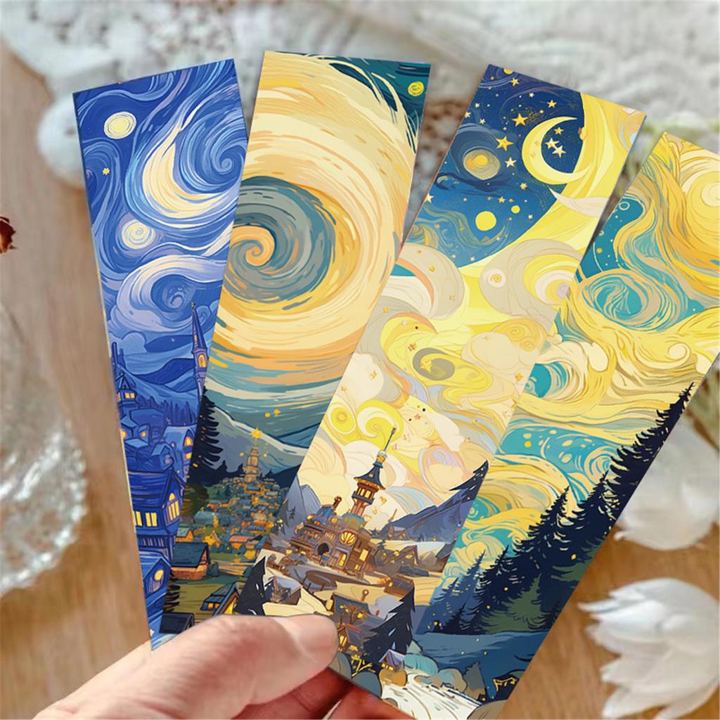 30Pcs Oil Painting Theme Paper Bookmarks Reading Aids Bookmarks Book Page Holder Page Divider Gift for Book Lover Writer