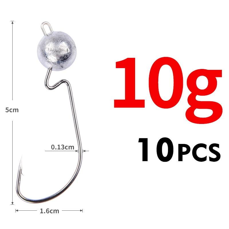 MEREDITH 10 teile/los Ausgesetzt Jig Kopf 3,5g 5g 7g 10g 14g Kopf Haken Jig Köder Angeln haken Jigging Angeln Zubehör