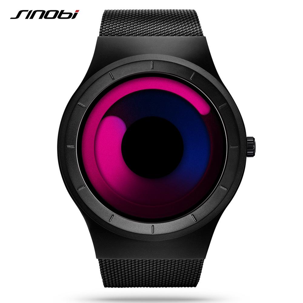 Couple Watch Trend Contrasting Color Creative Needle-Free Vortex Concept Watch Quartz Watch Male 9659