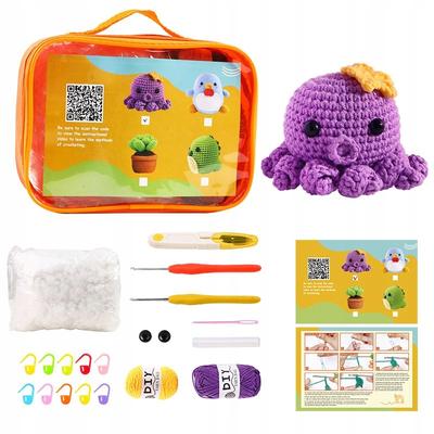 Complete Diy Crochet Kit Purple Octopus