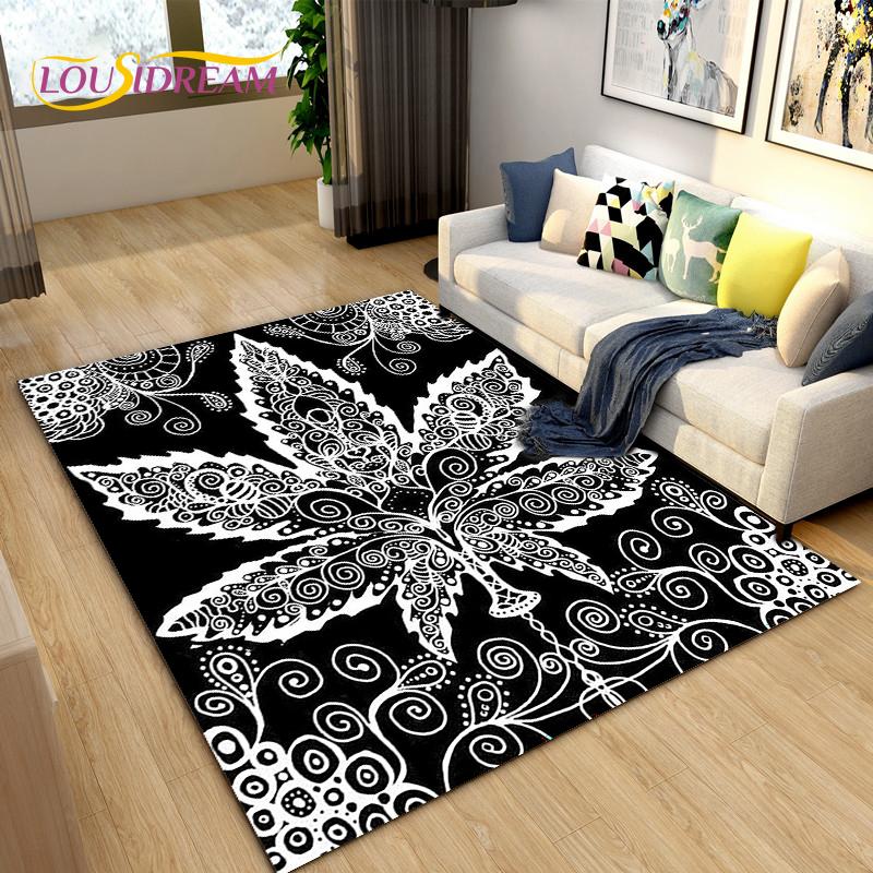 Reggae Music Jamaican Style Maple Leaf Area Rug,Carpet Rug for Living Room Bedroom Sofa Decoration,Kitchen Non-slip Floor Mat
