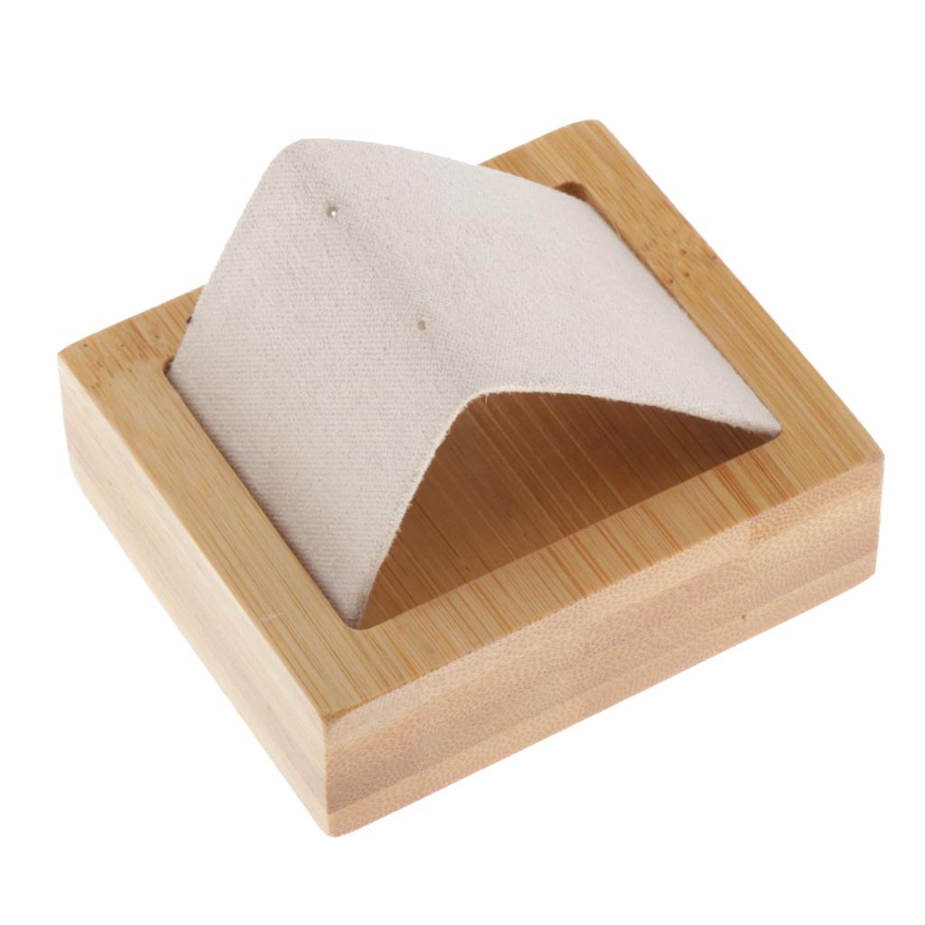 Bamboo Wooden Drop Earrings Ear Studs Display Rack Organizer 1 Slot White