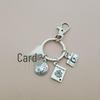 Alloy DIY Travel Keychain Set: Camera, Airplane, Globe, Passport Pendants
