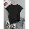 Europäische Größe Herz&Liebe Aufdruck Sommer T-Shirt, Vielseitiges Kurzarm Rundhals Oberteil, Damenbekleidung