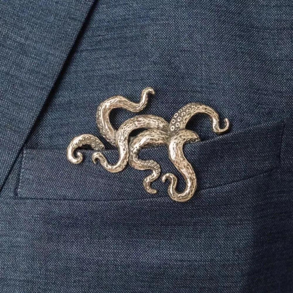 Brose Animaliere Exquisite Creative Crocodil Tigru Caracatiță pentru Bărbați Femei Tradiție Retro Bijuterii pentru Gâtul Costumului Gentleman