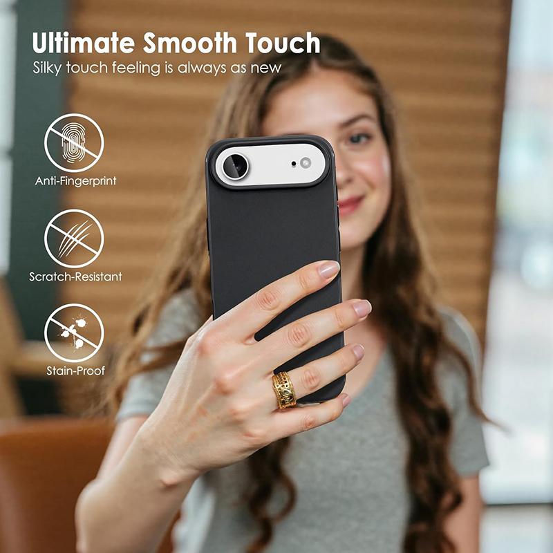 Militray Grade Matte Silicone Case for iPhone Air 17 16 Pro Max Back Cover Ultra Thin Frosted Soft TPU Case for iPhone 16 Plus