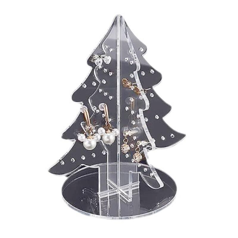 Acrylic Earrings Organizer Christmas Tree Earring Stand Jewelry Presentation Rack Ear Rings Holder for Women Girls
