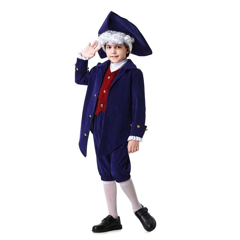 Medieval Halloween Costume Adults Kids - Officer Role Play Outfit With Hat Vest Jacket Pants