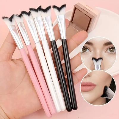 1PC Angled V-Shaped Contour Brush,for Nose/Cheekbone Sculpting, Highlighting & Shading Tool, Professional Makeup Accessory