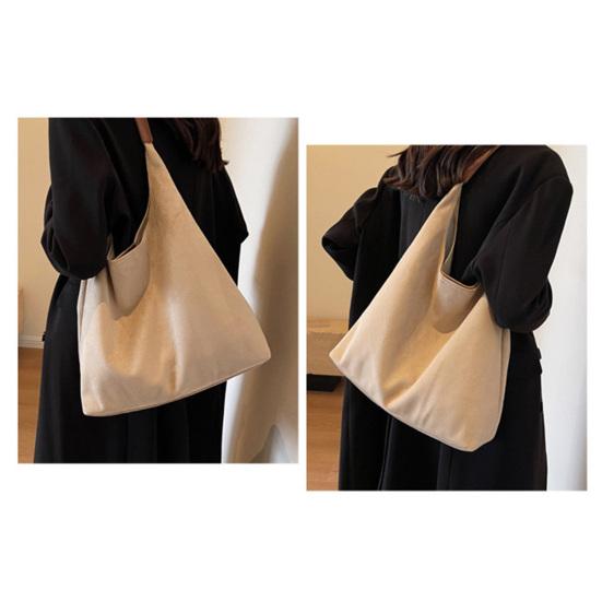 Suede Shoulder Bag Retro Design Large Capacity Crossbody Handbag Adjustable Strap Large Capacity Casual