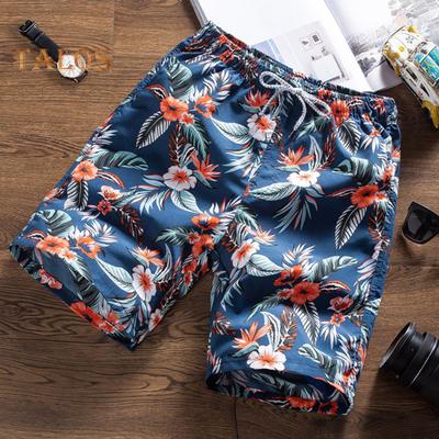 Strandshorts für Herren, elastische Taille, verstellbarer Kordelzug, farbenfroher geometrischer Druck, Strandshorts, schnelltrocknende Freizeitshorts