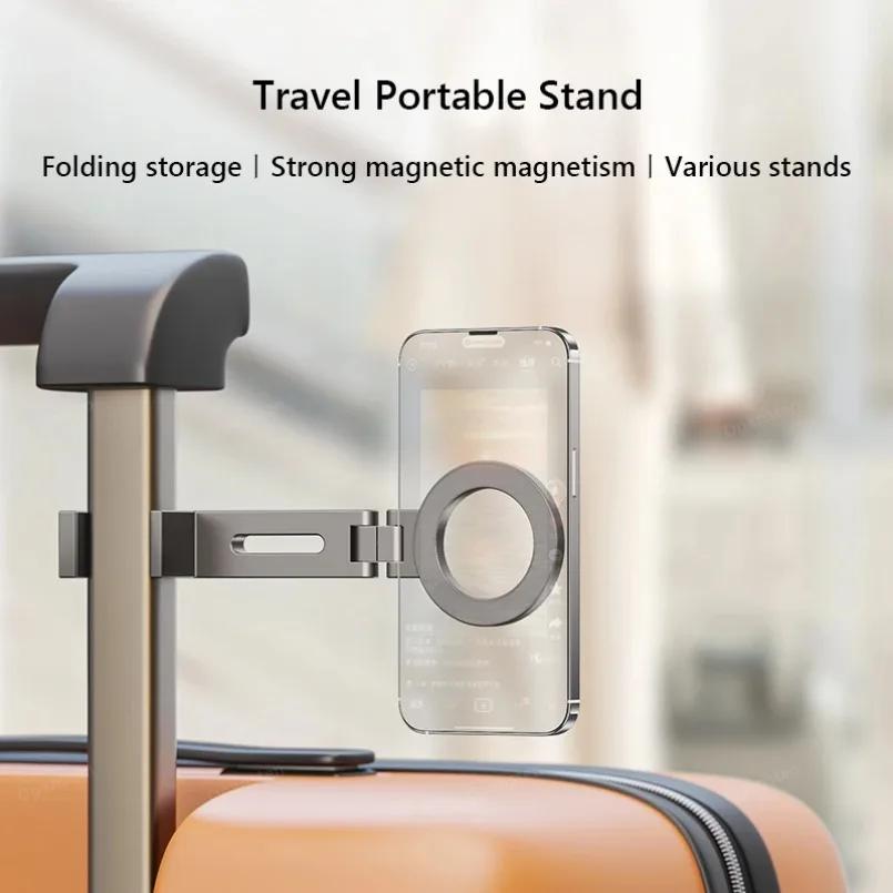 Universal Alloy Magnetic Phone Holder Travel Flexible Rotation Hands-Free Airplane Phone Mount For iPhone 16 15 14 13 12 Pro Max