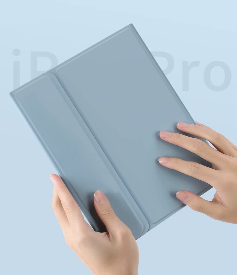 Husă Tastatură Rotundă pentru iPad cu Creion Design Drăguț pentru iPad Air Tastatură Bluetooth Detașabilă Culoare Albastru 10,2 inch (Generația a 9-a/8-a/7-a),