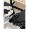 Xiaoxiangfeng Camellia Hollow Sandals Women's 2025 New Mary Jane Soft Leather Color Matching Flats with Single Shoes