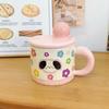 Cat Ceramic Cup with Lid Cute Girl Mug High Looking Water Cup Household Breakfast Cup Birthday Gift