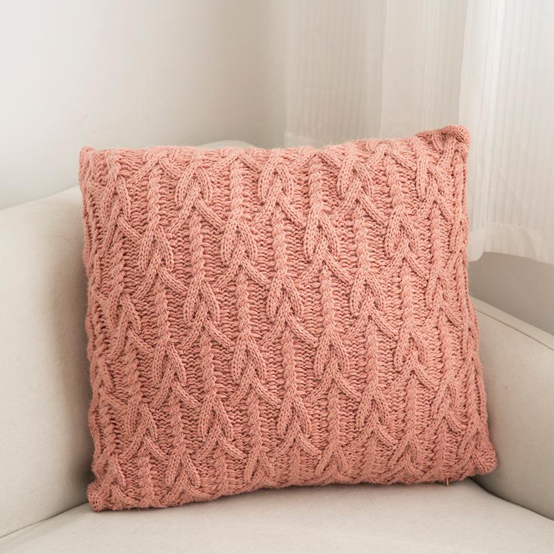 

Ленивая Однотонная Толстая Шерстяная Вязаная Наволочка для Подушки Кровать Вязаная Большая Подушка B&B Диванная Подушка Поясничная Спинка 45 * 45Cm (without core)