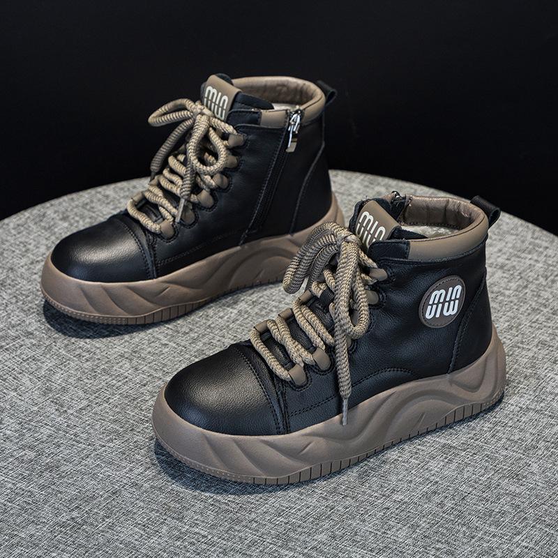 Кожаная женская платформа стелька платформа подъемная спортивная повседневная обувь 34