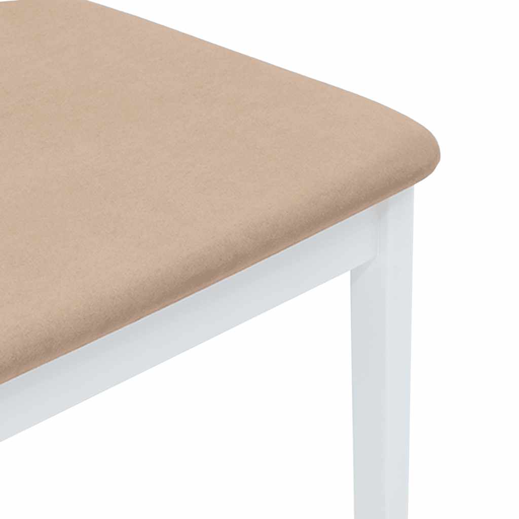 Dining Chairs with Cushions 2 pcs White Solid Rubberwood