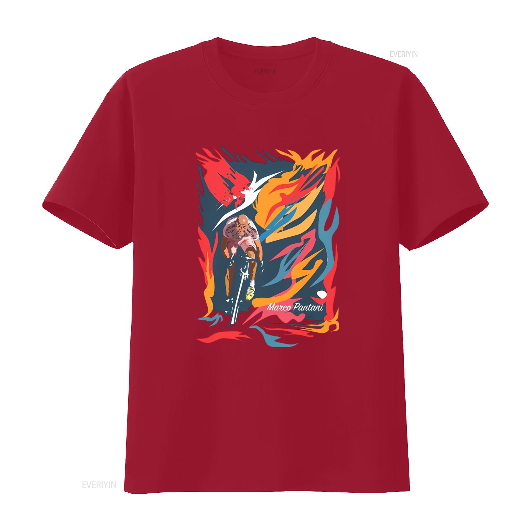 Marco Pantani Legend Cycling T Shirt Unique Artwork By Italian Artist 2 M vintage Washed streetwear Breathable Versatile Unisex S