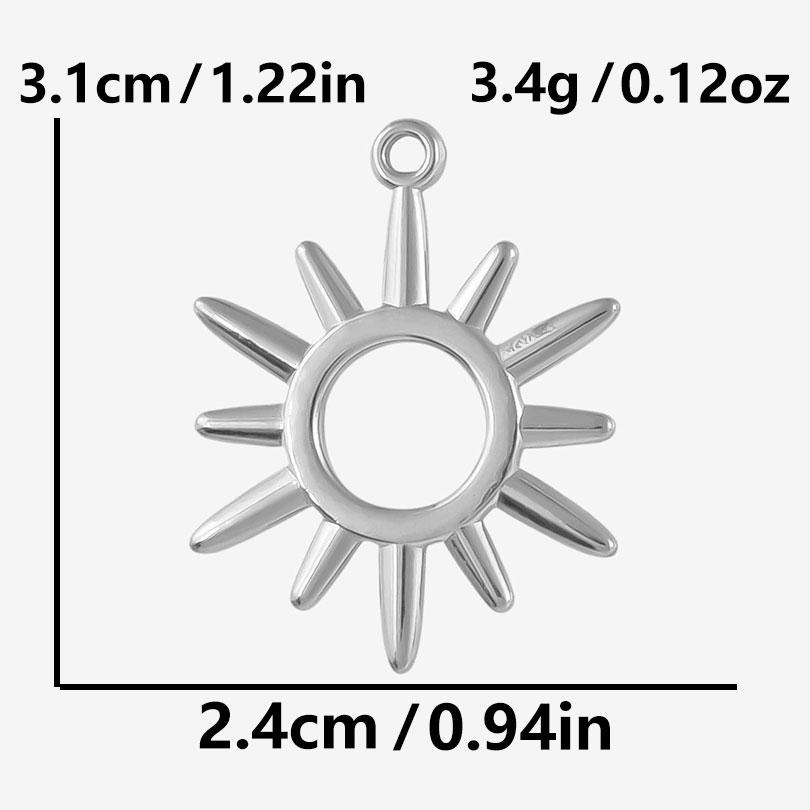 5pcs/Lot High Quality Steel Color Pentagram Star Sun Stainless Steel Pendant For Jewelry Making Supplies Handmade Bracelet Charm