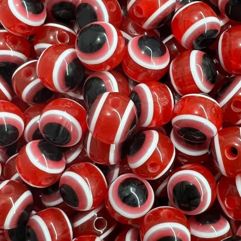 Resin Blue Evil Eye Beads - Striped Lure Fish Eye Stopper Beads for DIY Projects.