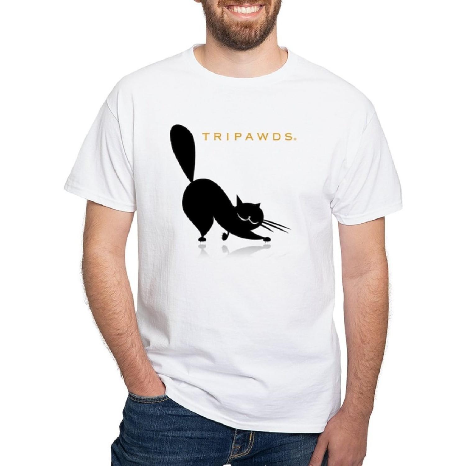 CafePress Stylish Three Legged Cat T Shirt Men s 100% Cotton, Classic Graphic White T-Shirt XXXXXL белый