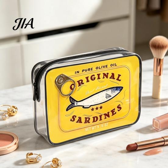 Langlebiger Badezimmerzubehörhalter Sardinendose Kosmetiktasche, Klare Wasserdichte Make-up-Tasche, Reißverschluss Transparente Reise-Aufbewahrungstasche Verschluss Toilettenartikel