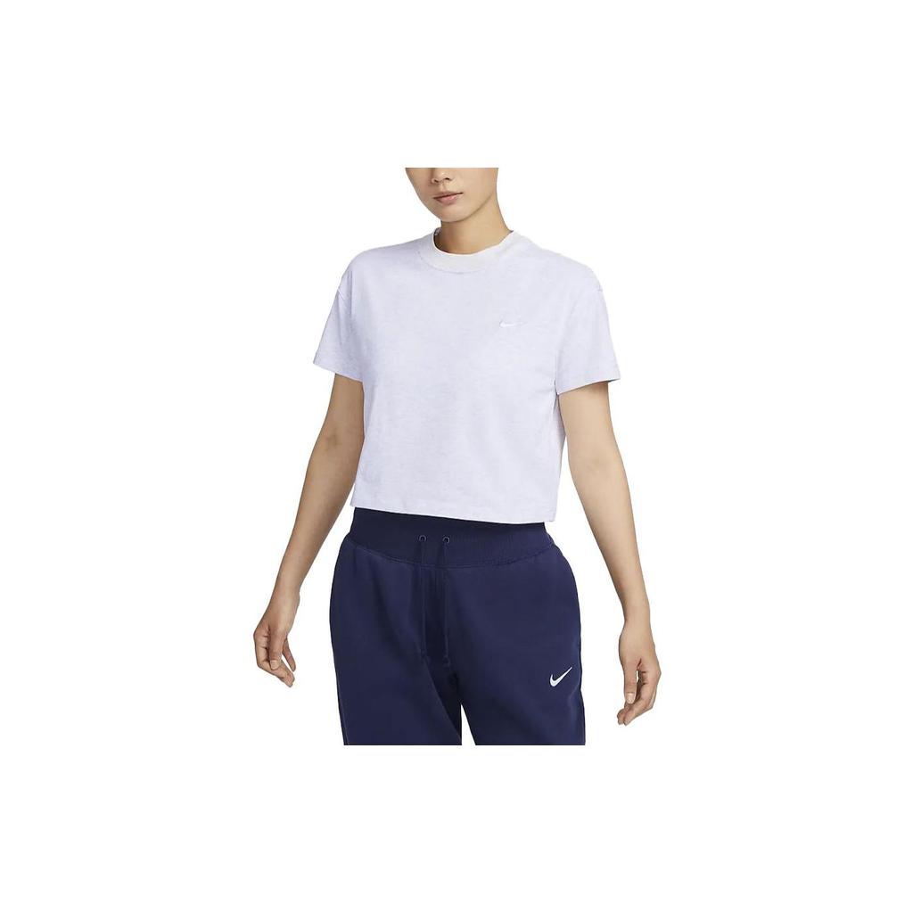 Nike Solid Color Short Sleeve Casual T-Shirt Women Tops Birch DA0324-051