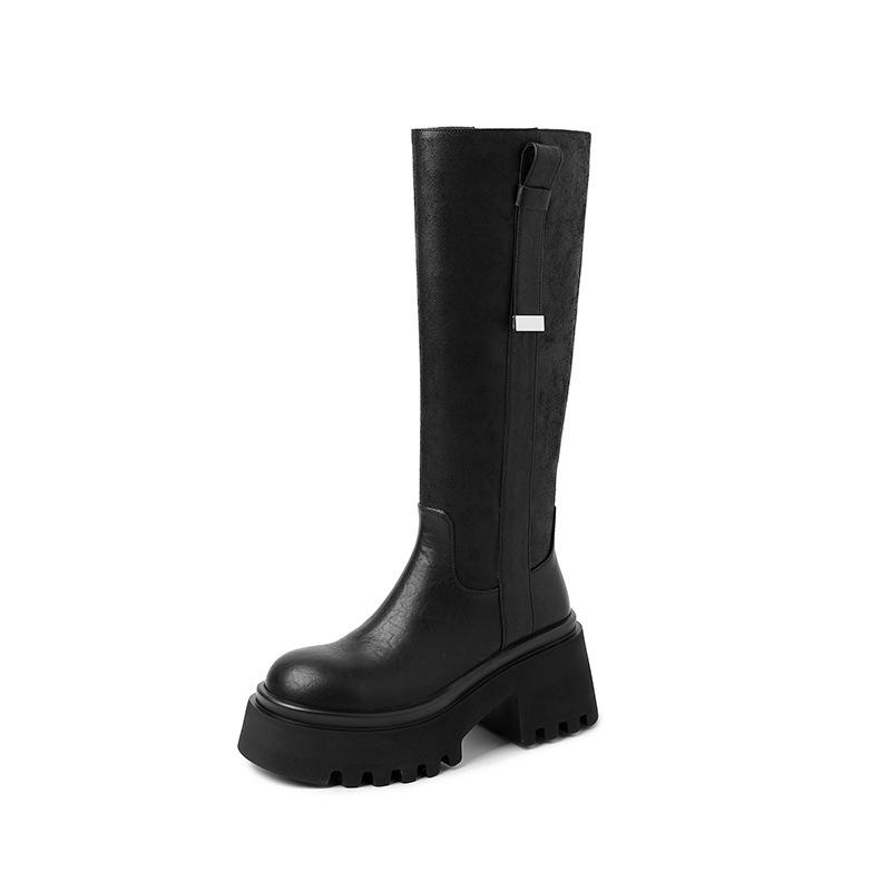 Niche design sweet and cool Spice girl platform knight boots autumn and winter new simple fashion high boots comfortable long boots look thin