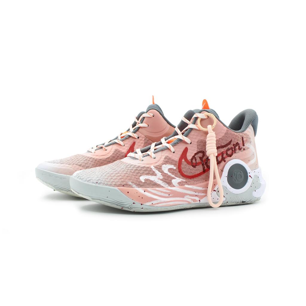 Nike KD Trey 5 IX Mesh Slip Resistant Abrasion Resistant Mid top Basketball Shoes Unisex Gray Pink CW3402-011(Team283-)
