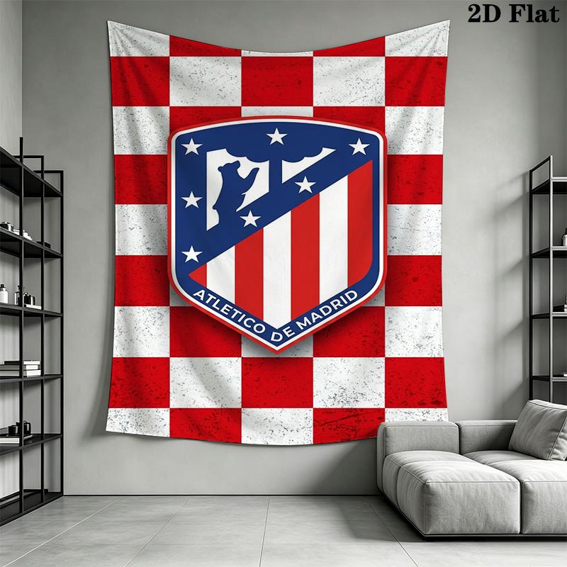 Atltico De Madrid Crest Wallpaper Bedding 1 Duvet Cover 2 Pillowcase Without Core Bedding Set Christmas Birthday Gift