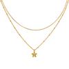 Wind Niche Premium Sense Collarbone Chain Gold, Stainless Steel Flower Stacked Wind Double Necklace Female Nc-1328