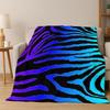 Black White Zebra Stripe Flannel Blanket Soft Warm Blanket Throw Blanket for Bedroom Living Room Bed Travel Camping Picnic Gift