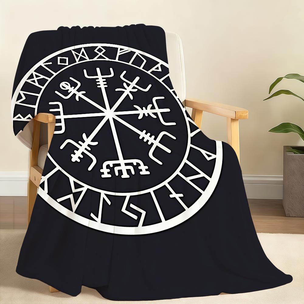 V Vegvisir Viking Fashion Blanket Soft Throw Blanket for Home Bedroom Bed Sofa Picnic Travel Office Rest Cover Blanket Gift