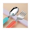 Dww-A Spoon + Fork + Box Set (Berlin Blue) Children's Tableware Learning Chopsticks Eating Learning Spoon Fork Baby Training Chopsticks Portable Box S
