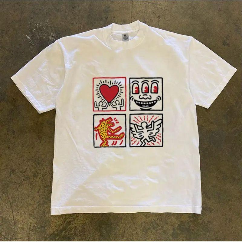 

Make Money for Charity 260G Heavy Pure Cotton! Passionate Creative Simple Print Harajuku Style Oversize White S [260g Heavy weight pure cotton]]