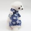 Dog Fleece Clothes Star Pattern 4 Legs Coral Fleece Puppy Hoodie for Autumn Winter Blue M