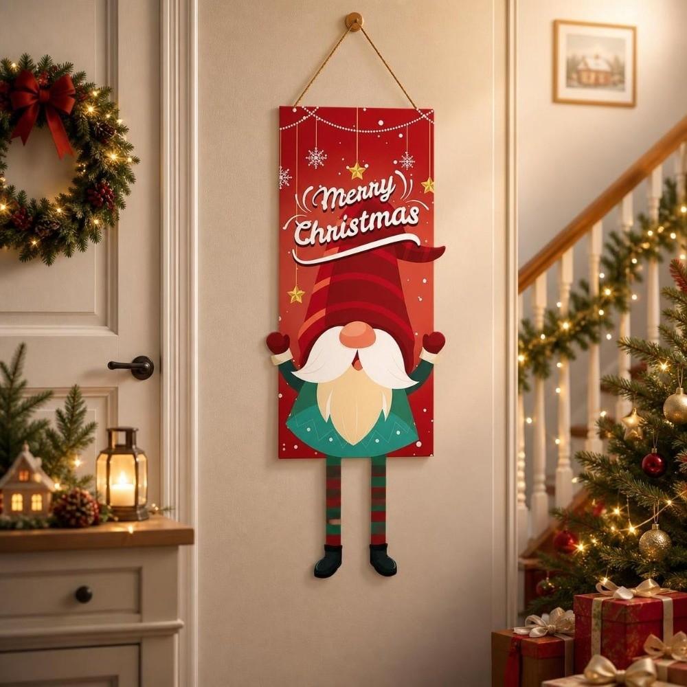 Snowman Christmas Hanging Flag Santa Claus Xmas Banner Home Decor Christmas Decorations Home