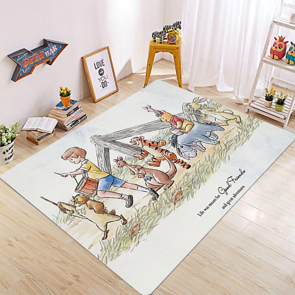 MINISO Disney Winnie the Pooh Hundred Acre Wood Children's Living Room Carpet Bedroom Corridor Bathroom Non-slip Floor Mat