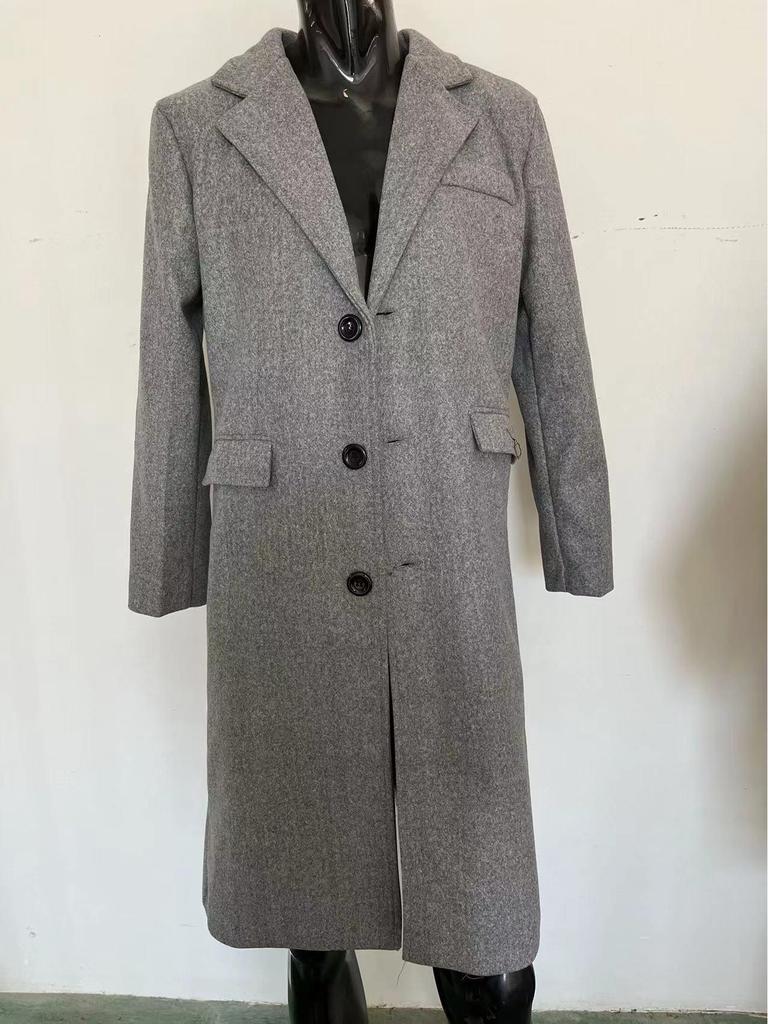 Herren Wollübermantel im britischen Stil mit langen Ärmeln - Herbst-/Winter-Trend