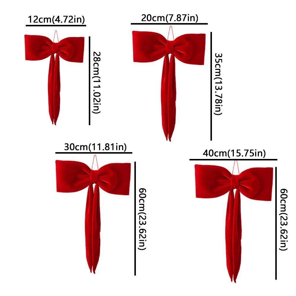 Flocking Large Bow Decor Soft Hanging Bowknot Christmas Bow Decoration  Home Decoration