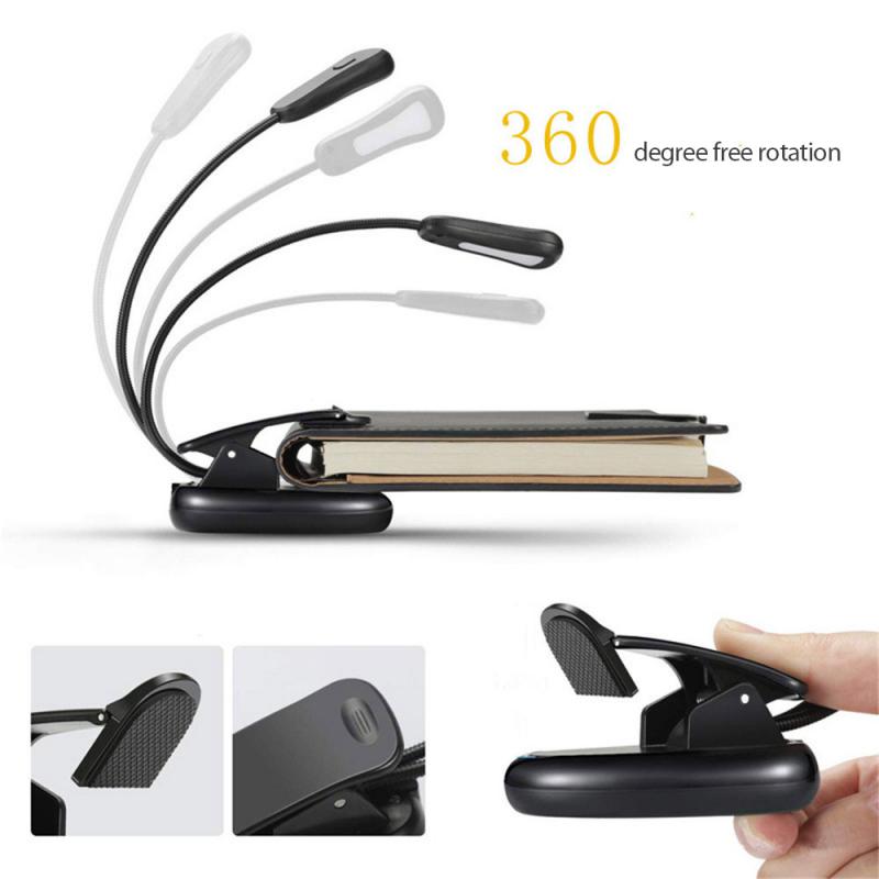 Adjustable LED Book Lamp Portable Mini Eye Protection Reading Light Clip- Table Lamp Battery Powered Study Reading Table Lamp