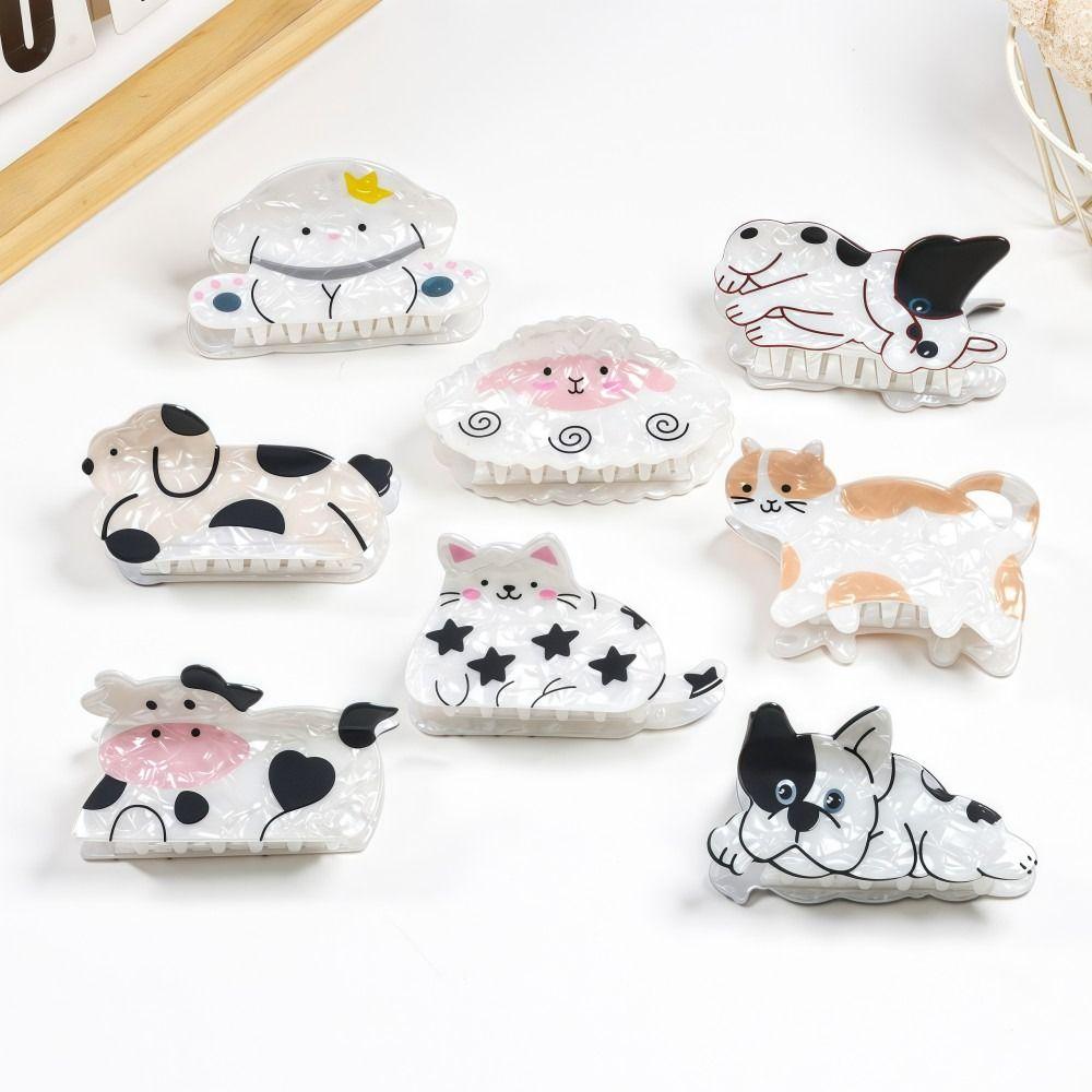 Cute Cow Shape Animal Hairpin Dog Shape Shark Clip Fashion Hair Claw Clip  For Medium Thick Hair