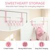 Heart Shape Over the Door Hanger Pink Heart Shaped Hooks Towel Rack  Home Bedroom Bathroom