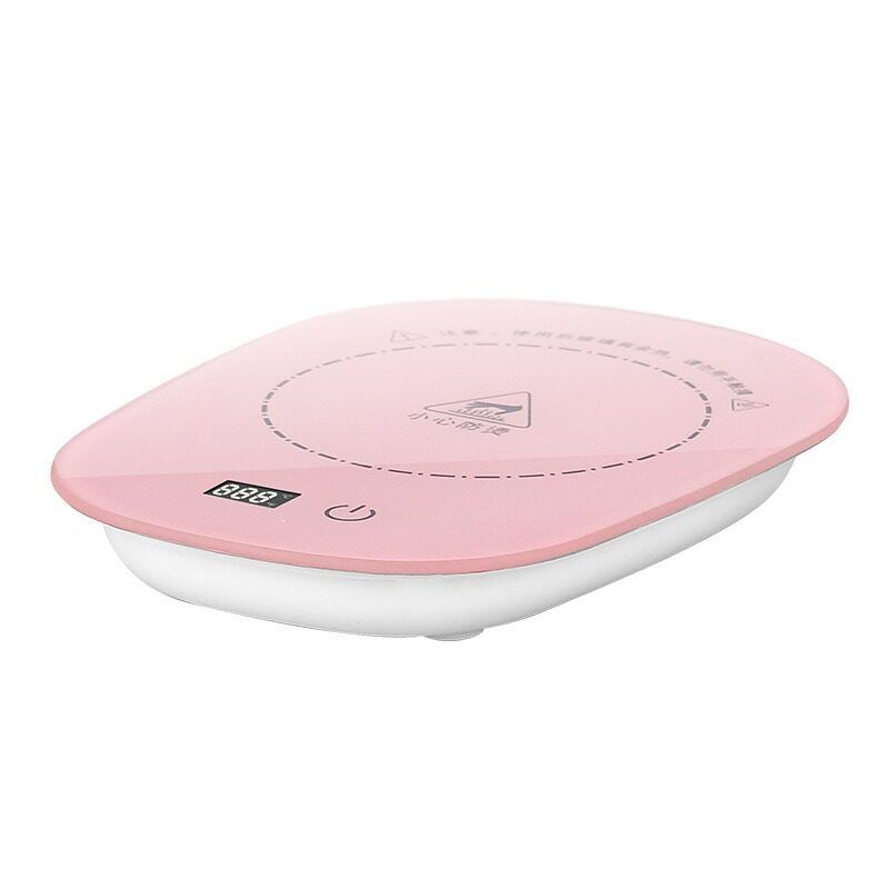 New Thermostatic Heating Coaster USB Plug 220V Power Supply 65 Degrees 45 Degrees Insulation Three-Level Adjustment Heating Constant Temperature Pink Single Coaster USB (Three Levels of Display)