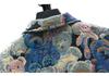 Men's Trendy Denim Bear & Flower Jacket - Cotton, Loose Fit, Wear-Resistant, Big Sizes Available